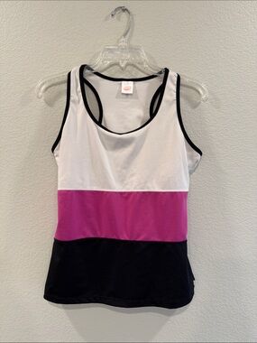Avia White, Fuchsia & Black Colorblock Tank